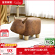 全友家居網(wǎng)紅門(mén)口羊駝?chuàng  )Q鞋凳客廳實(shí)木框架動(dòng)物軟包小矮凳子KD 牛頭凳