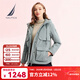 諾帝卡（NAUTICA）【商場(chǎng)同款】女裝秋冬新款防輕潑水連帽厚外套女士43JO06 灰藍03B M