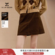 香影美拉德咖色燈芯絨半身裙女2025冬季新款復古高腰a字包臀短裙 咖色 L 165/68A/110-125斤