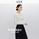 LILY2026春新款女裝含萊賽爾醋酸羊毛蕩領(lǐng)一字領(lǐng)氣質(zhì)通勤長(cháng)袖T恤 604米白 M