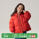 papa爬爬冬季新品兒童羽絨服男女寶寶連帽保暖外套 紅色 120