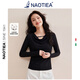 NAOTIEA納奧蒂爾小帆船黑色加厚窄肩簡(jiǎn)約打底衫女2026春秋款顯瘦品牌T恤 黑色 M （建議85-105斤）