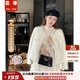 蕓蕁外套女2025新款法式小香風(fēng)短款外套女秋冬新款韓版寬松感名媛氣質(zhì) 珍珠白款【全身夾棉】 加絨 S 80-100