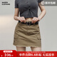 馬登美式包臀裙高腰純棉半身裙顯瘦A字裙短款小個(gè)子短裙辣妹夏女 卡其綠 L
