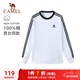 駱駝（CAMEL）純棉t神圓領(lǐng)長(cháng)袖T恤男女款休閑打底衫 C35BAXLN056D 無(wú)際白黑 M