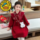 G.duck小黃鴨女童連衣裙保暖甜美兒童新年加絨加厚公主拜年服寶寶冬裝 新年紅【不含包包】 130  【建議120-130cm】
