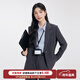 達佳詩(shī)灰色西裝套裝女正裝大學(xué)生答辯教資面試職業(yè)裝小個(gè)子女士西服外套 灰色西裝【一?？邸?S 適合90-105斤可穿，正碼正拍