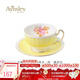 AYNSLEY英國安斯麗色釉粉玫瑰系列咖啡杯碟甜品盤(pán)骨瓷下午茶具歐式伴手禮 色釉?shī)W本1杯1碟-黃色 粉玫瑰系列