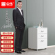 中偉（ZHONGWEI）矮柜活動(dòng)柜文件柜抽屜柜桌下柜床頭柜鐵皮柜收納柜帶輪子三抽白色