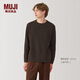 MUJI Labo 男式 牦牛絨 圓領(lǐng)毛衣 男士冬季男款 針織衫 深棕色 L (175/100A)