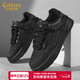 卡賓男鞋春季2026新款純黑鞋子男百搭厚底增高休閑鞋輕便防滑男士板鞋 黑色 41 【標準皮鞋尺碼】