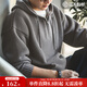 馬登工裝 美式休閑菠蘿紋針織衫半拉鏈連帽加厚保暖毛衣男秋季 灰色 L
