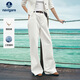 Navigare小帆船三防白褲子2026新款女士闊腿牛仔褲休閑通勤長(cháng)褲2312576515