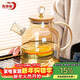 青蘋(píng)果高硼硅耐熱玻璃冷水壺 高顏值玻璃涼水壺泡茶壺琥珀色1.8L