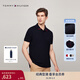 Tommy Hilfiger【撞色翻領(lǐng)】春夏男裝純棉商務(wù)休閑三?？圪N標短袖T恤POLO衫 藏青色FAP XL （推薦：165-180斤）