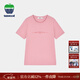 TEXWOOD蘋(píng)果短袖T恤女休閑圓領(lǐng)新款修身顯瘦半袖女士體恤上衣 粉色 L