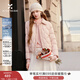 香影短款羽絨服女淺粉色2025冬季新款90白鴨絨小個(gè)子翻領(lǐng)菱格外套 銀牡丹色 S 155/80A/85-95斤