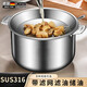 JCZS德國品牌316不銹鋼豬油罐家用帶蓋子調味罐廚房裝豬油油盆 2.0L雙耳濾油鍋【帶蓋】