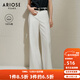 艾諾絲雅詩(shī)【商場(chǎng)同款】2025夏季新品長(cháng)絨棉闊腿牛仔褲高腰白色褲子40423236 白色 M