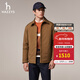 哈吉斯（HAZZYS）男裝 秋冬款翻領(lǐng)男外套行政風(fēng)襯衫式通勤薄款棉服男ASSZU0CCX60 棕色BW XL （180/100A 50）