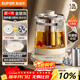 蘇泊爾（SUPOR）養生壺 燒水壺1.5L迷你養生杯 全玻璃 煮茶器 恒溫壺 家用煮茶熱水壺保溫全玻璃0膠水 SW-15Y80Q