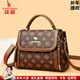袋鼠卡拉新年禮物軟皮女包斜挎包洋氣包包女士2026新款小包單肩手提時(shí)尚潮 棕配咖（禮盒裝+手包卡包） 小包長(cháng)23-厚10-高17厘米