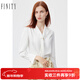 菲妮迪品牌襯衫早秋簡(jiǎn)約時(shí)尚系帶領(lǐng)設計感高端通勤上衣 白色 L