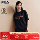 FILA 斐樂(lè )官方馬上起飛情侶款針織短袖衫2026春季休閑舒適刺繡圓領(lǐng)T恤