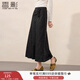香影新中式緞感黑色半身裙女2026春裝新款垂感竹影提花國風(fēng)a字裙 黑色 S 155/60A/85-95斤