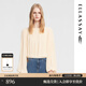 歌力思（ELLASSAY）【博主同款】秋季新款東方簡(jiǎn)奢風(fēng)百褶燈籠袖顯瘦襯衫女 淺米杏 S