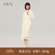 OVV秋冬熱賣(mài)女裝簡(jiǎn)約大氣溫暖柔軟羊毛蕾絲面料干洗鉛筆裙 淺黃A3 S