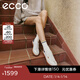 愛(ài)步（ECCO）休閑鞋女 新款舒適耐磨輕盈百搭牛皮板鞋德訓鞋 柔酷11號235813 砂礫灰/白色/海洋藍23581361580 37