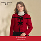 糖力【商場(chǎng)同款】冬季新款亮絲粗花呢小香風(fēng)羽絨內膽短外套女新年 紅色 S
