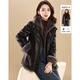 可蓓兒正反兩面穿仿貂毛大衣女冬高級感質(zhì)感奢華環(huán)保皮草拼接外套 M