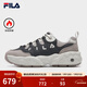 斐樂(lè )（FILA）松餅鞋加絨男鞋老爹鞋運動(dòng)鞋保暖厚底休閑鞋 影黑灰/麻繩棕-DA 41