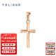 謝瑞麟（TSL）新年禮物18K金吊墜簡(jiǎn)約十字架彩金掛墜不含鏈AG686