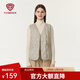 坦博爾女士馬甲女2025新款背心外搭無(wú)袖坎肩秋冬保暖外套TB5330112D 奶茶棕 2XL