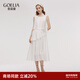 歌莉婭無(wú)袖連衣裙女穿搭2025新款漂亮海邊薄紗裙子1E4R4K19B 07W米色 M