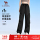 駱駝（CAMEL）速干工裝女褲戶(hù)外登山旅行休閑梭織長(cháng)褲 J25BAYL6079 幻影黑 S
