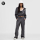 lululemon丨Scuba Tearaway 女士常規款中腰褲腳排扣運動(dòng)褲 *絲絨 LW5IMVA 煤灰 M