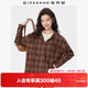 佐丹奴法蘭絨襯衫女純棉美式學(xué)院風(fēng)寬松連帽格子襯衫13345860