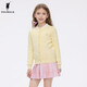 POLOWALK童裝春季新款女童線(xiàn)衫超薄長(cháng)袖針織衫開(kāi)衫春秋款 黃色 130