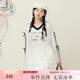 紫涵（ZIHAN）紫涵V領(lǐng)印花長(cháng)袖T恤女2025夏季新款甜美學(xué)院風(fēng)蝴蝶結寬松白色上衣 白色 M