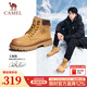 駱駝（CAMEL）【王俊凱同款】馬丁靴男鞋冬季新款高幫大黃靴女戶(hù)外工裝登山靴子 GE122W7757T 金黃色 (男款) 42
