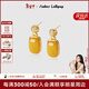 Amber Lollipop蜜蠟耳環(huán)女士黃琥珀耳墜耳飾銀耳釘新年情人節生日禮物送女友老婆 金色