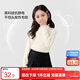 左西女童打底衫半高領(lǐng)長(cháng)袖T恤兒童上衣2025新款女孩保暖衣 奶白色 150
