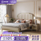 簡(jiǎn)菲娜床美式真皮床 法式輕奢實(shí)木婚床 別墅大戶(hù)型主臥雙人床舒曼鋼琴床 1.8米進(jìn)口頭層牛皮床【框架】