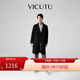 威可多（VICUTU）航海家商務(wù)通勤男中長(cháng)款大衣雙面呢內膽正裝外套黑色L175/92A