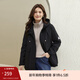 纖莉秀【時(shí)髦個(gè)性連帽保暖棉服】大碼女裝休閑百搭外套胖mm冬新款4557 黑色 4XL