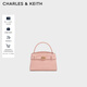 CHARLES&KEITH鱷魚(yú)紋凱莉包手提斜挎婚包包女包生日禮物新年禮物CK2-50270880-1 粉紅色Pink S